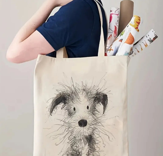 Bolsa de tela diseño perrito - Impresa por ambos lados