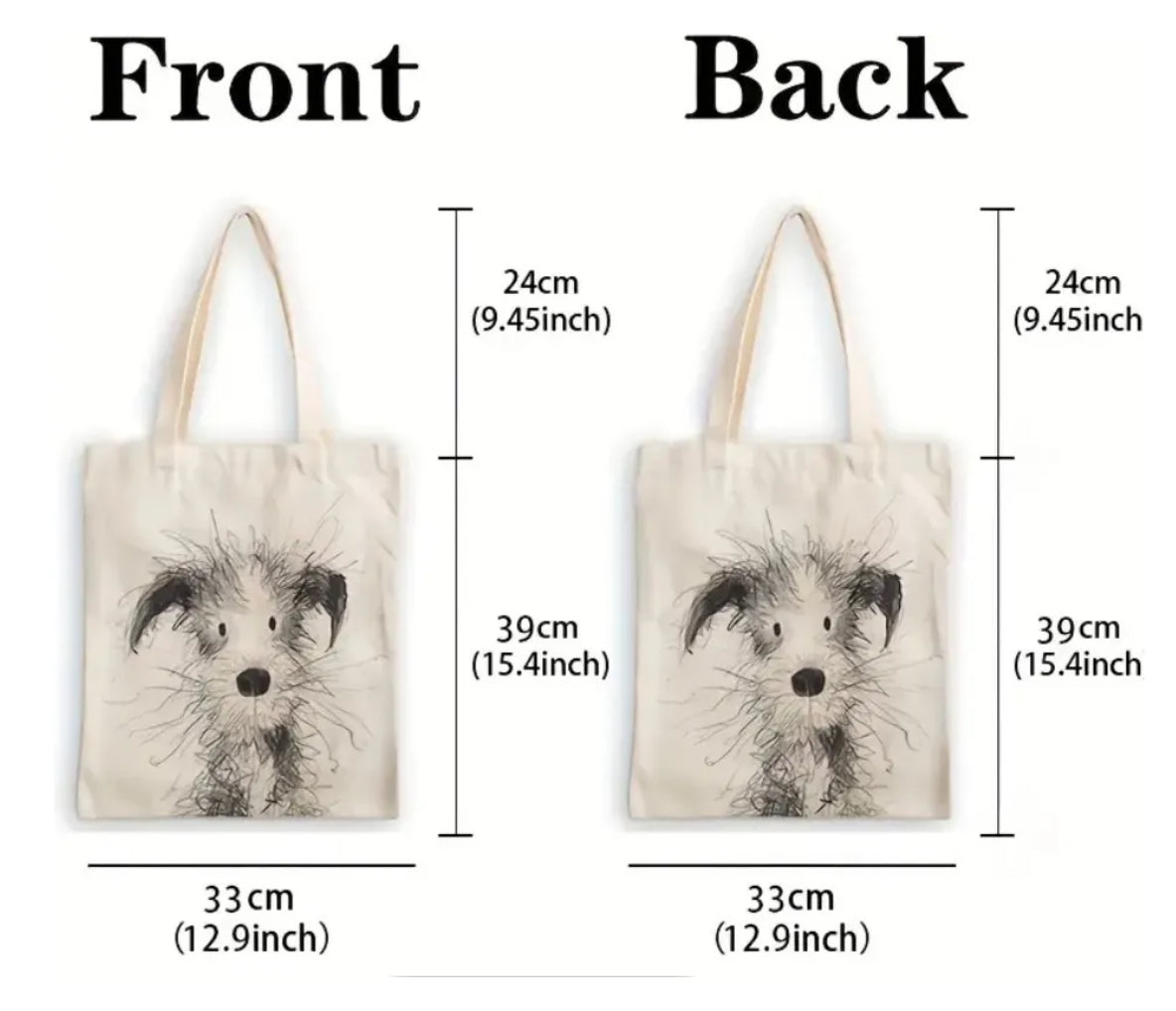 Bolsa de tela diseño perrito - Impresa por ambos lados