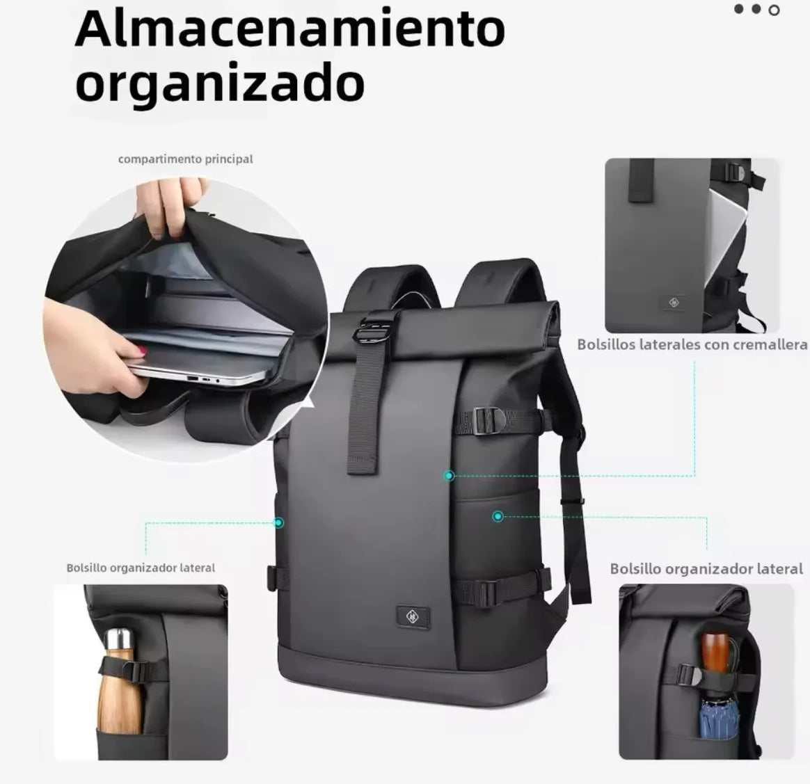 Mochila impermeable HK extensible 25litros Negra