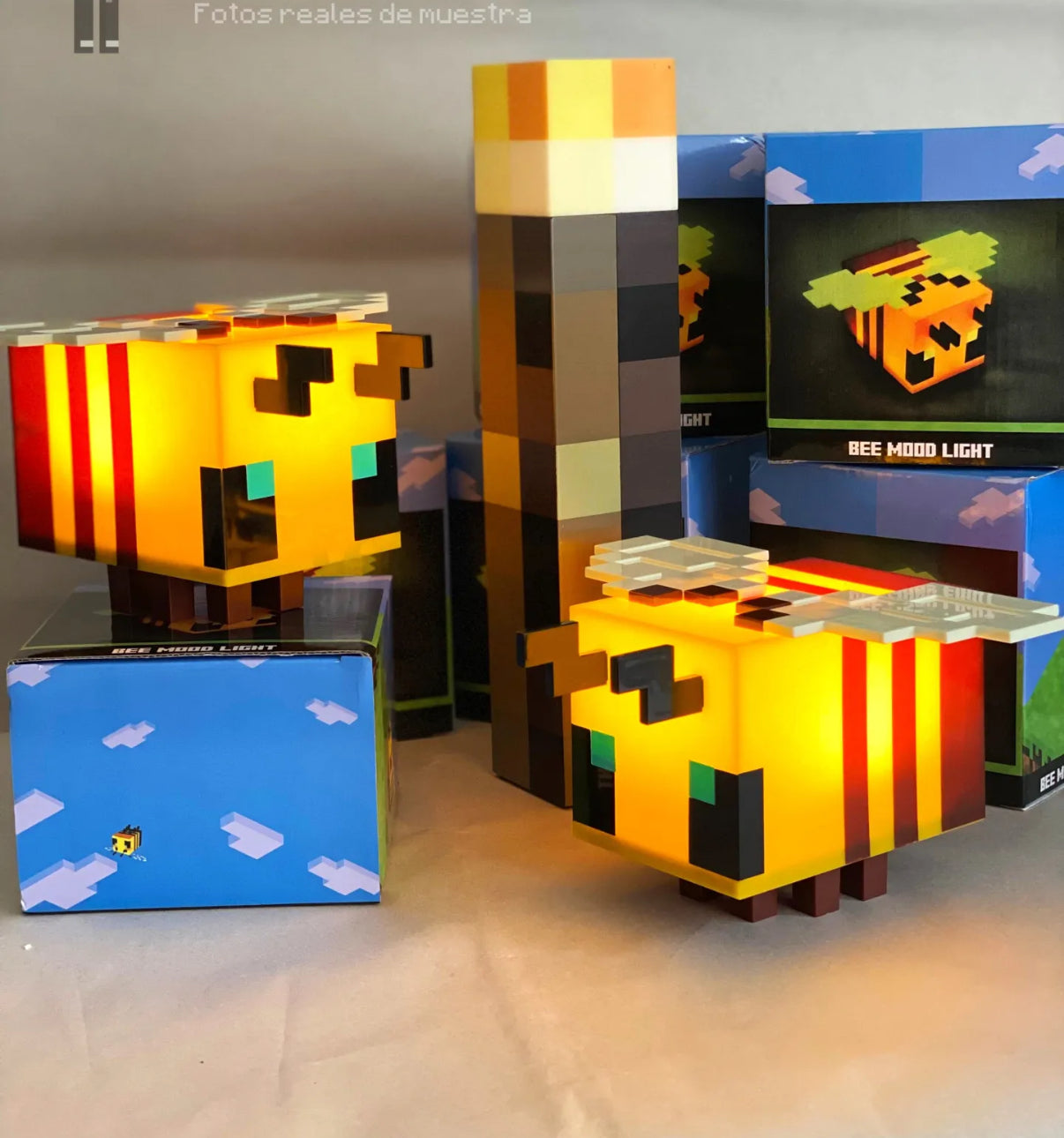 Lámpara de mesa diseño Abeja Minecraft