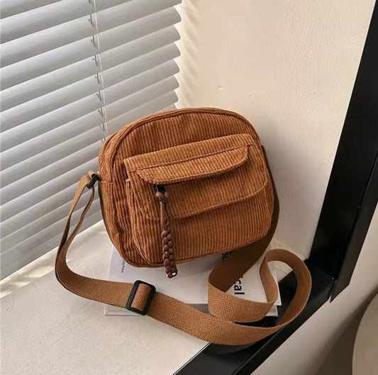 Bolso bandolera de tela tipo cotelé