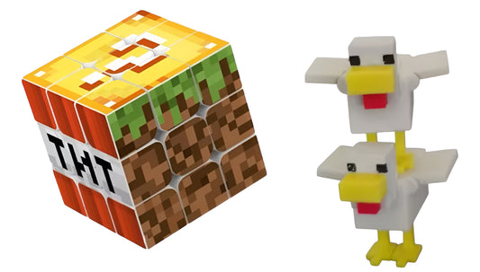 Cubo Rubik 3x3 + 2 figuras Chicken 3D