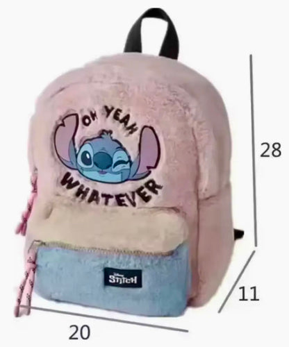 Mochila pequeña de felpa diseño Whatever Rosa