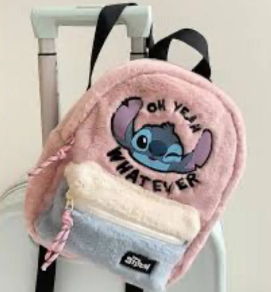 Mochila pequeña de felpa diseño Whatever Rosa