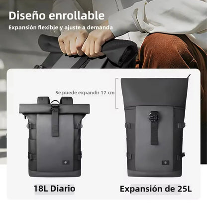 Mochila impermeable HK extensible 25litros Negra