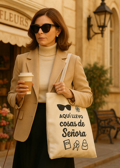 Bolsa de tela grande 50x40 Llevo Cosas de Señora