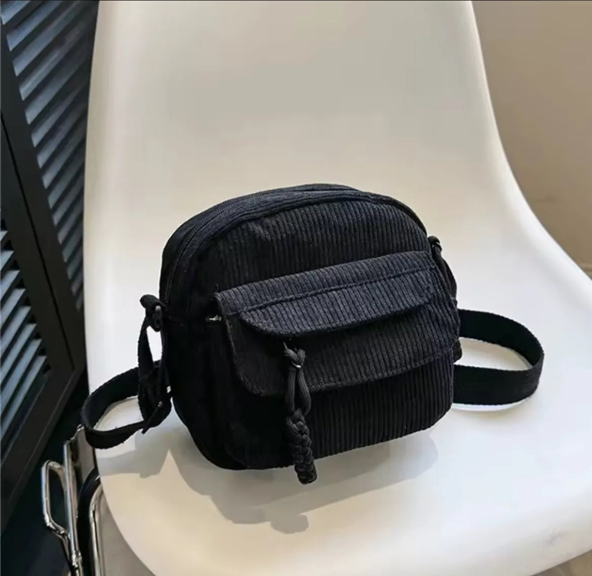 Bolso bandolera de tela tipo cotelé