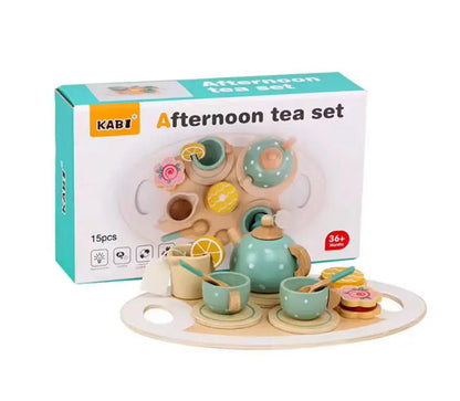 Juego de té de madera para niños, Juego de roles Montessori