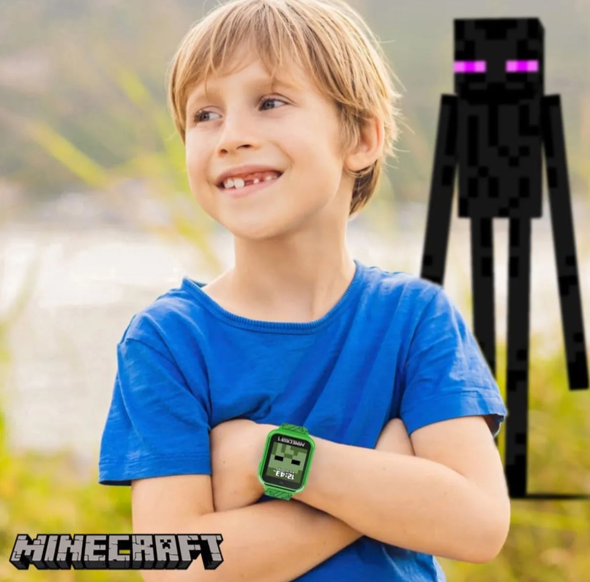 Reloj interactivo Accutime diseño Minecraft