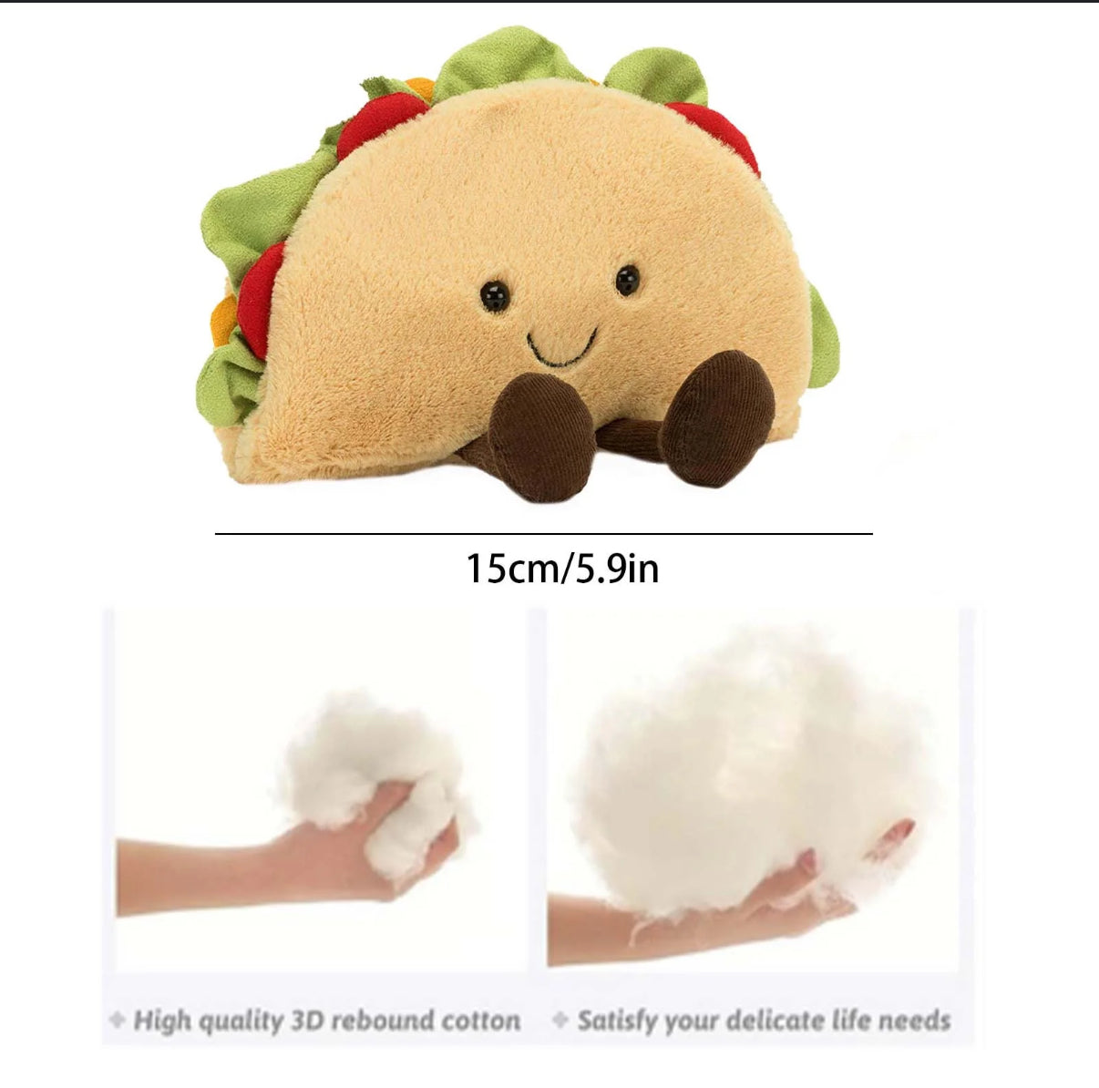 Peluche Kawaii diseño Taco 15x18