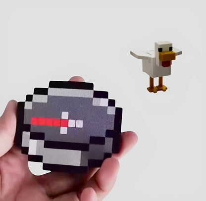 Brújula Minecraft con carga usb + figura Lava Chicken 3D
