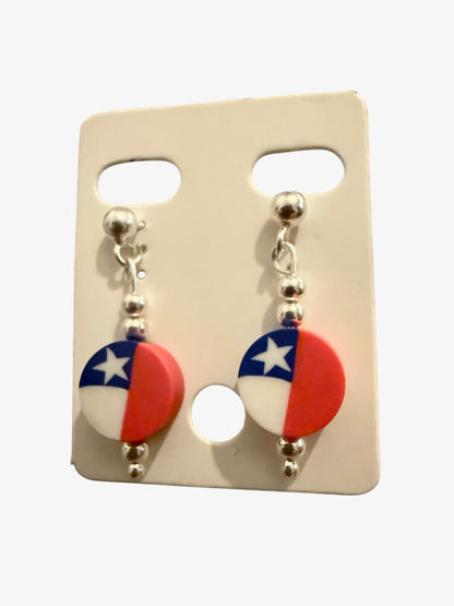 Aros Bandera Chilena de plata y arcilla polimérica