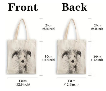 Bolsa de tela diseño perrito - Impresa por ambos lados