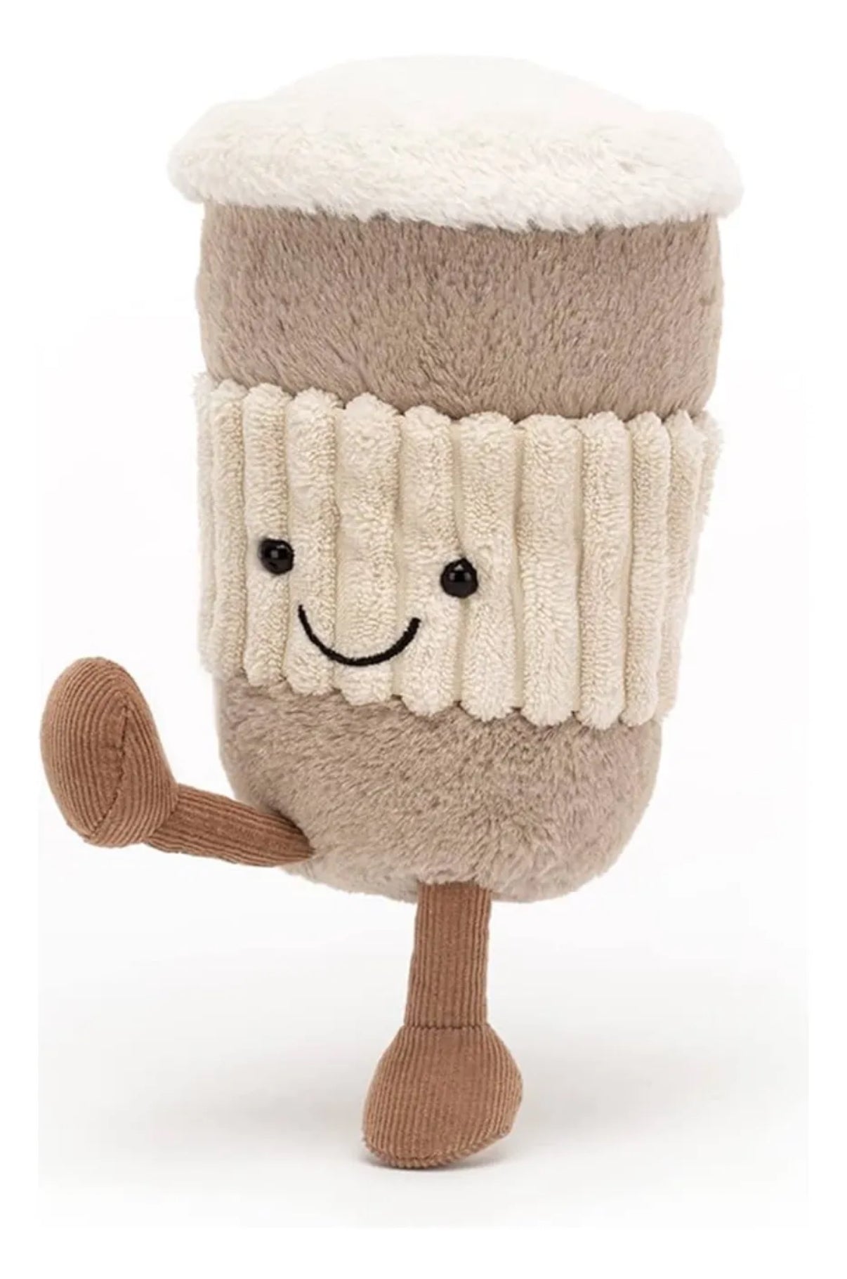 Peluche porta café Coffee to Go con cierre y correa portátil 17x9cm