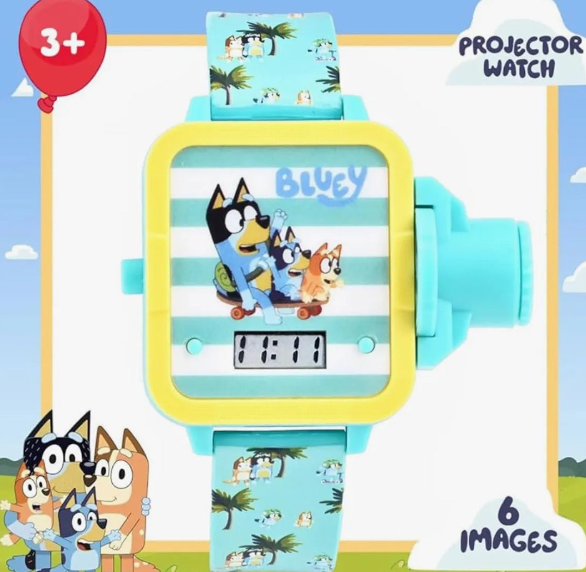 Reloj digital Bluey con proyector de imágenes