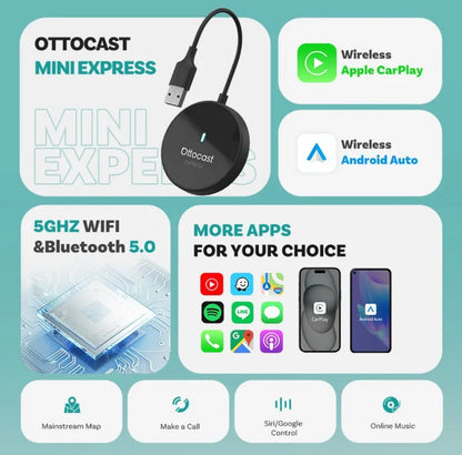 Mini adaptador Express para Android Auto y Apple Carplay