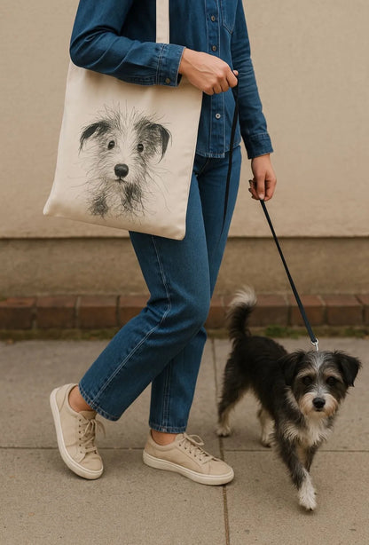 Bolsa de tela diseño perrito - Impresa por ambos lados