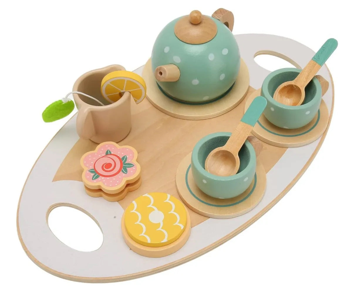 Juego de té de madera para niños, Juego de roles Montessori