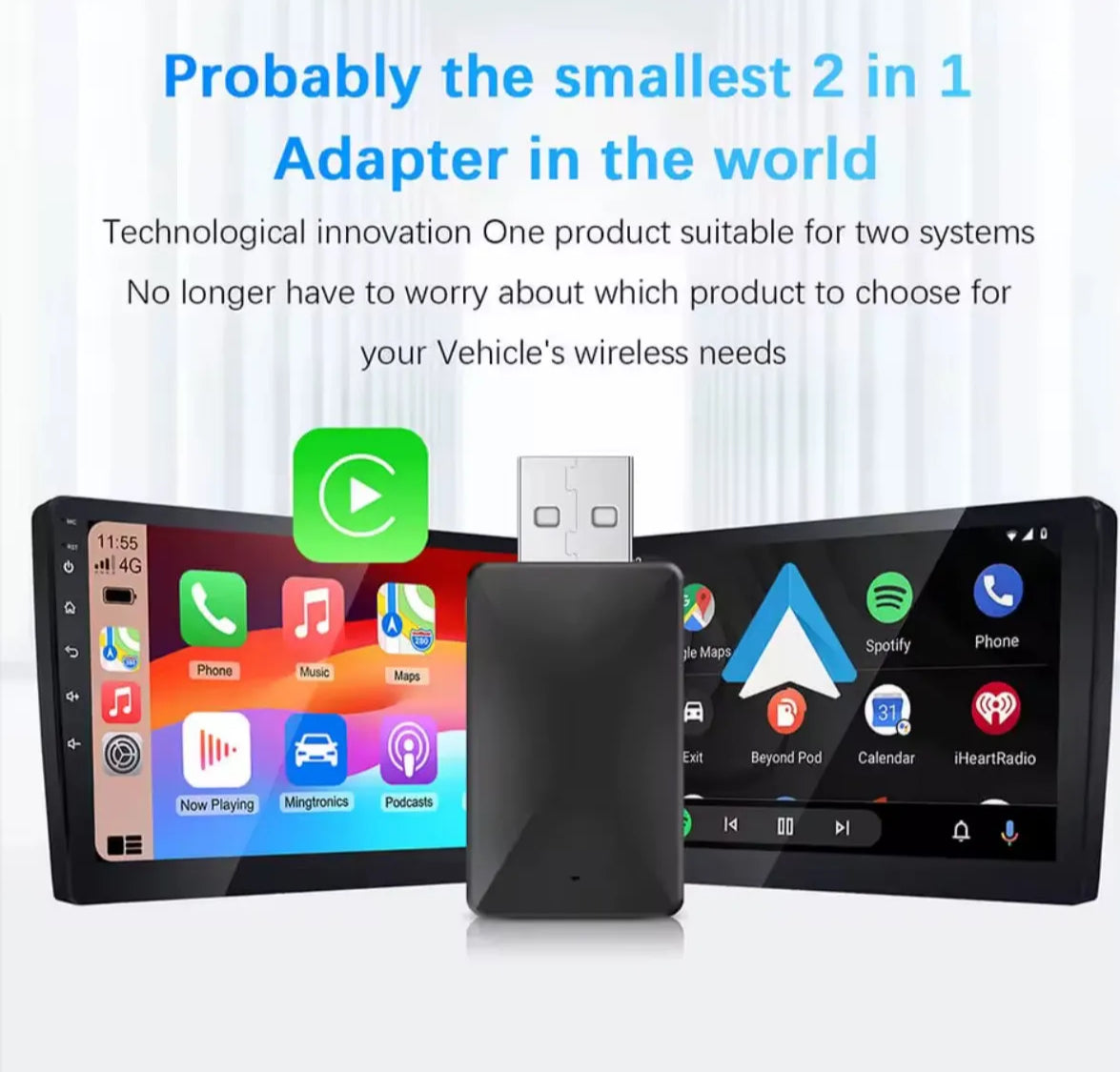 Mini adaptador inalámbrico Carplay para Apple y Android