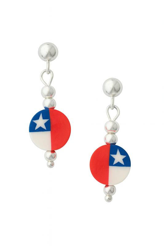 Aros Bandera Chilena de plata y arcilla polimérica